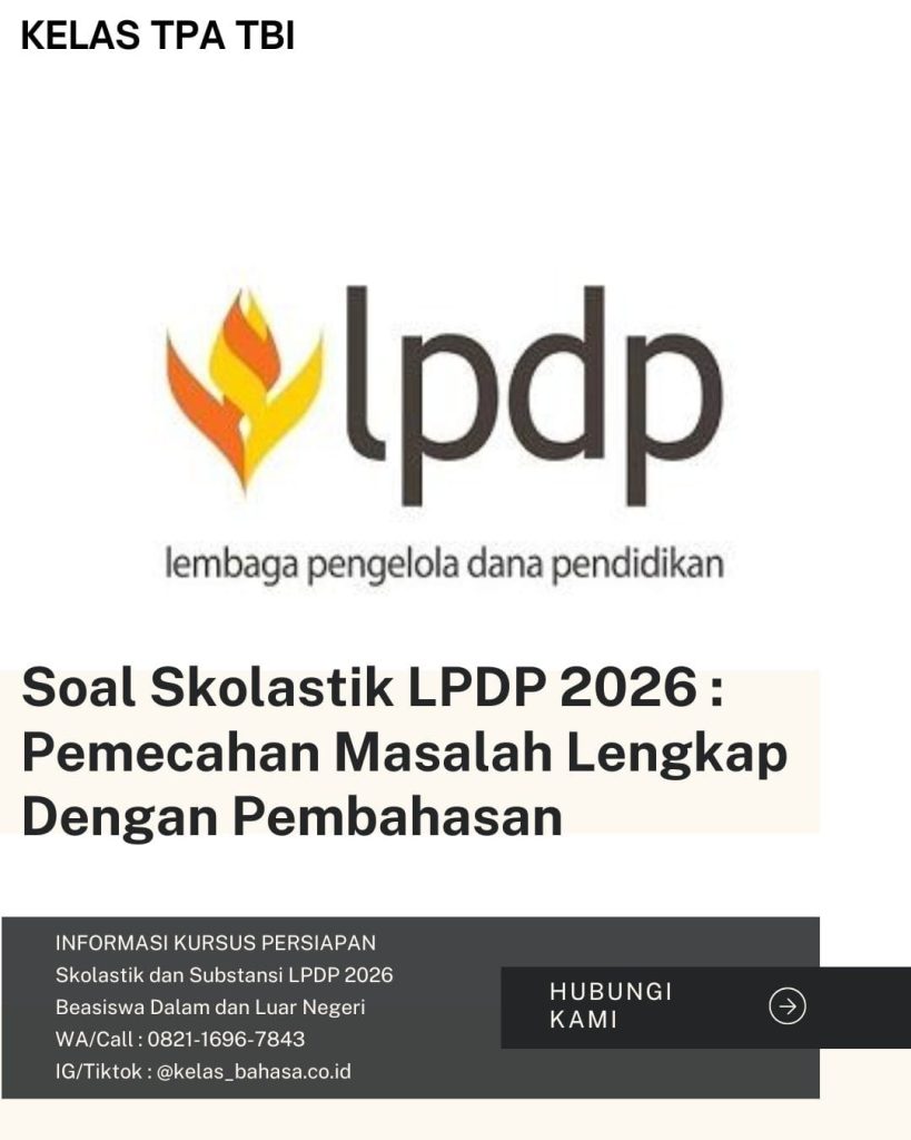 Contoh soal skolastik LPDP 2026 pemecahan masalah