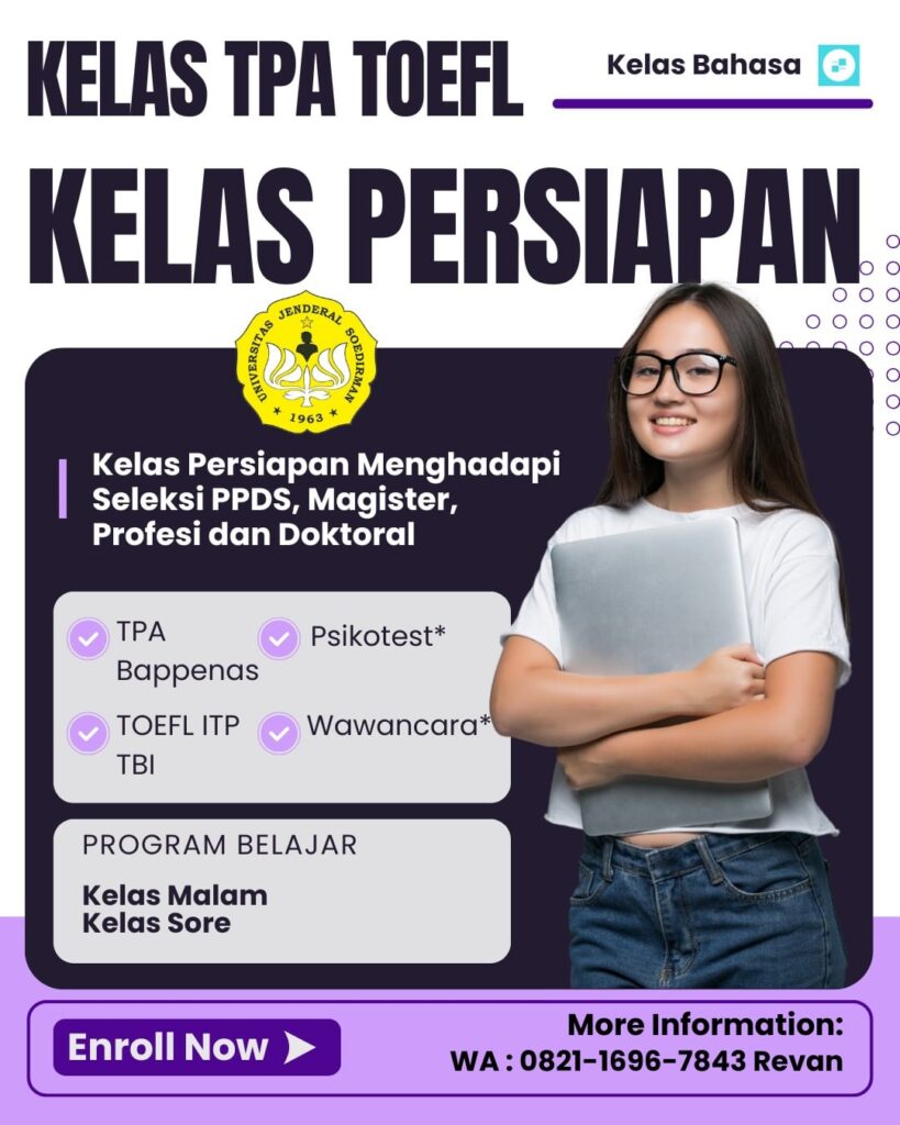 kursus TPA Bappenas dan TOEFL ITP PPDS Unsoed