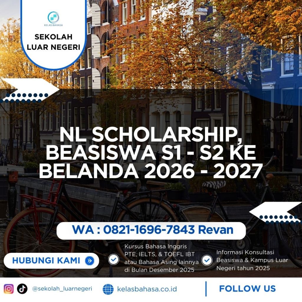 NL Scholarship beasiswa S1 dan S2 ke Belanda 2026-2027 untuk mahasiswa internasional
