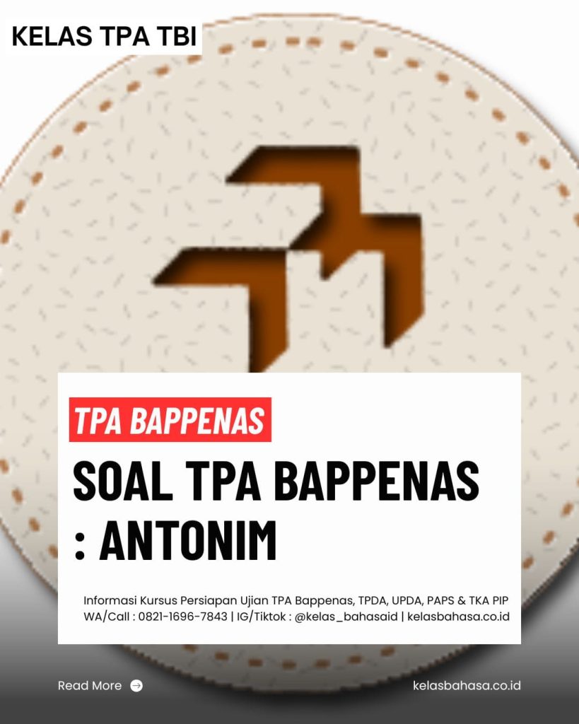 Contoh soal antonim dalam tes TPA Bappenas lengkap dengan pembahasan
