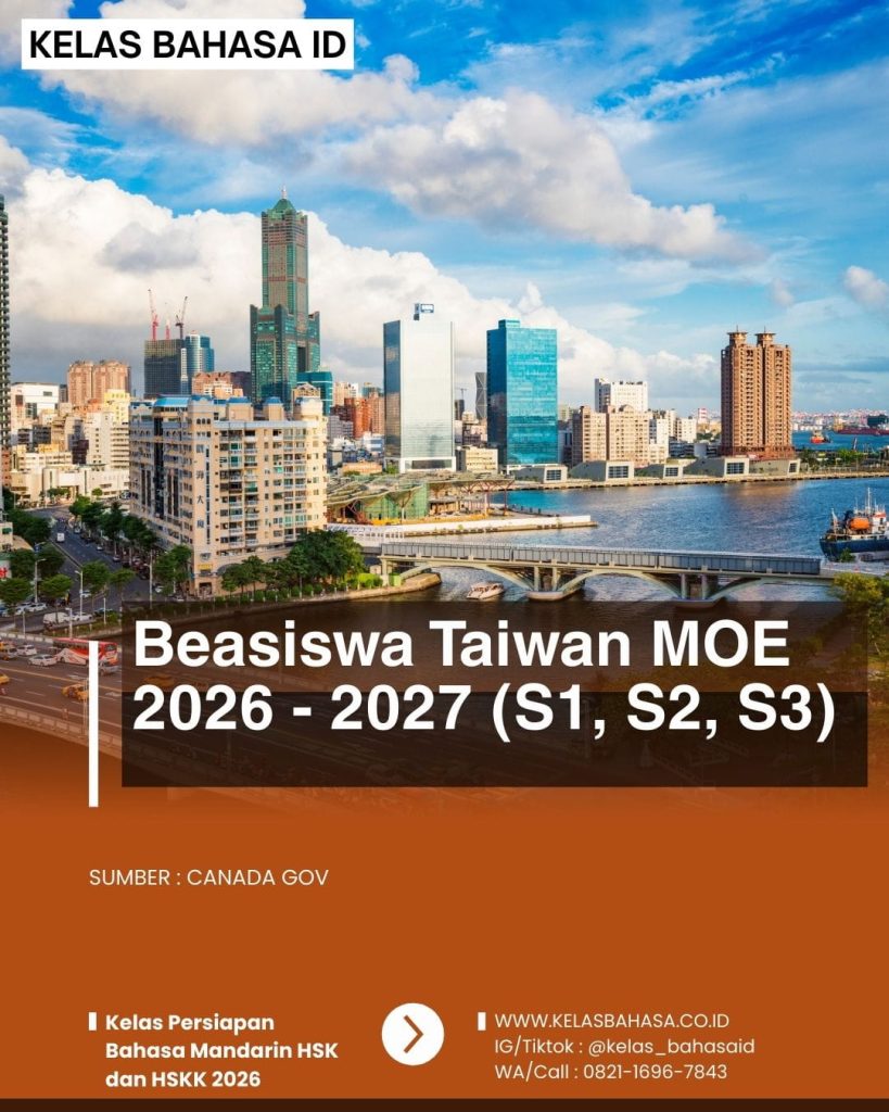 “Beasiswa Taiwan MOE 2026 untuk mahasiswa internasional”