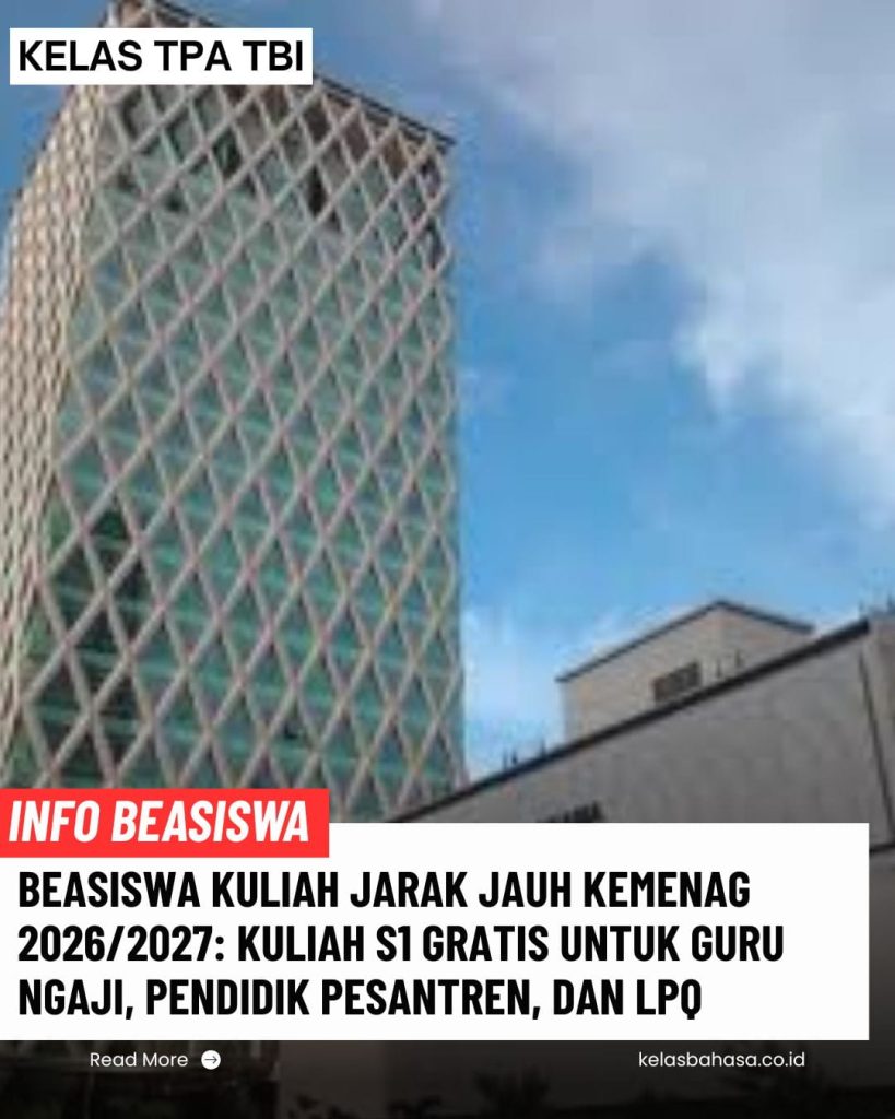 Beasiswa PJJ Keagamaan 2026 untuk Guru Ngaji dan Pendidik LPQ